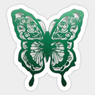 Butterfly Emerald Green Shadow Silhouette Anime Style Collection No. 300 Sticker